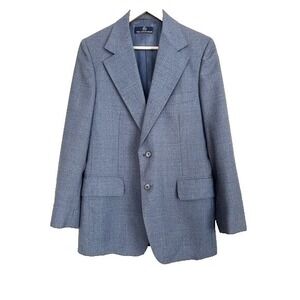 Vintage Lanvin Paris Blue Suit Jacket Mens XL Classic Preppy Academia Heritage